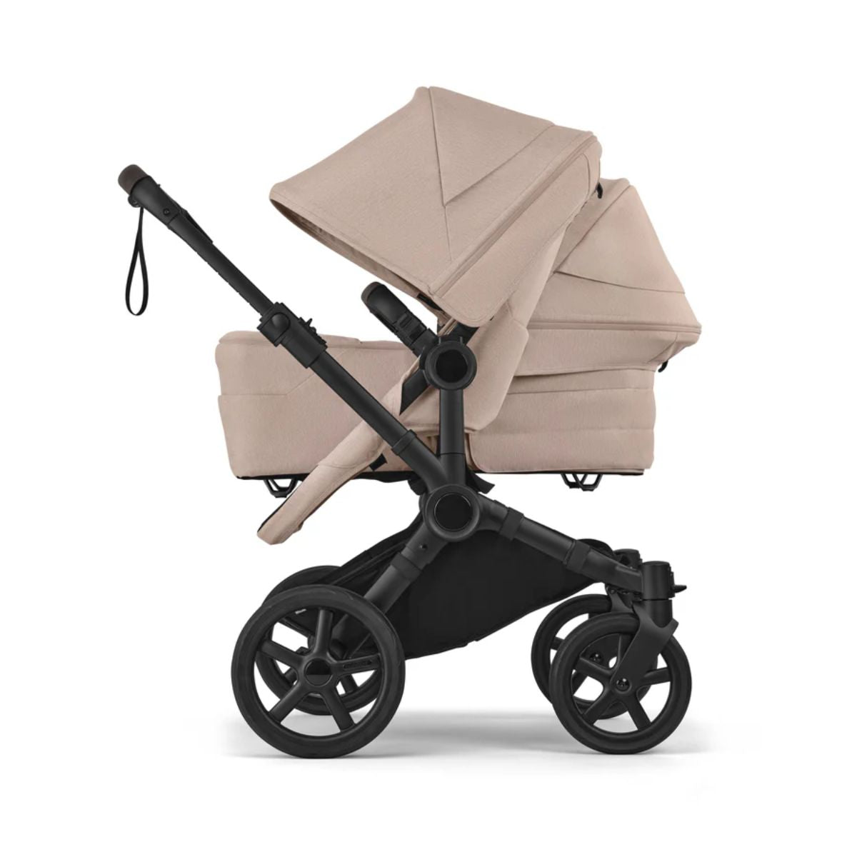 Bugaboo Donkey 6 Complete Single-to-Double Stroller - Black / Desert Taupe Melange - Smooth Ride on Any Terrain