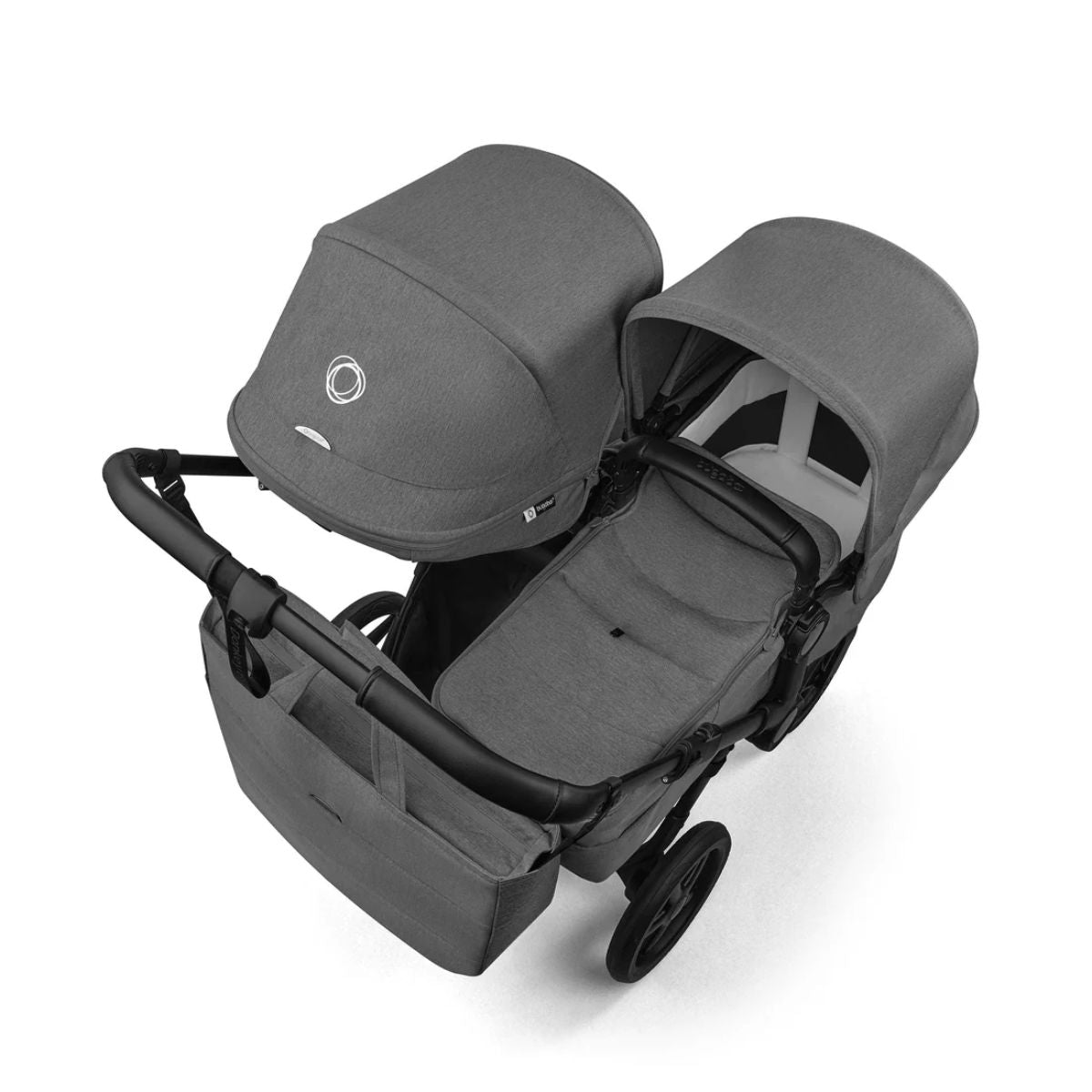 Bugaboo Donkey 6 Complete Single-to-Double Stroller - Black / Moon Grey - Smooth Ride on Any Terrain